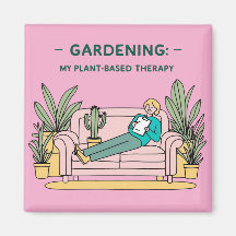 Imán - jardinería rosa