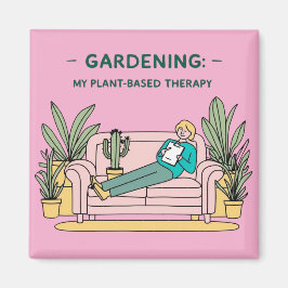 Imán - jardinería rosa