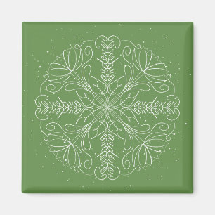 Imán Jardinero - arte de la palabra del copo de nieve