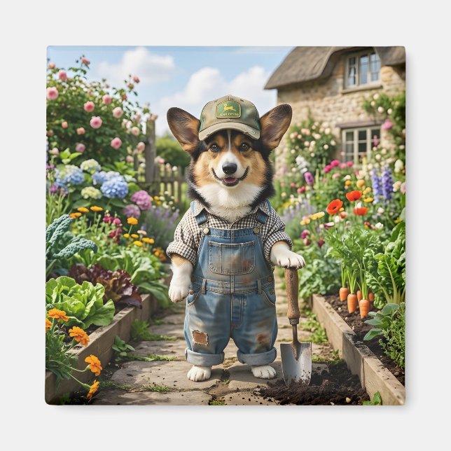 Imán Jardinero Corgi (Frente)