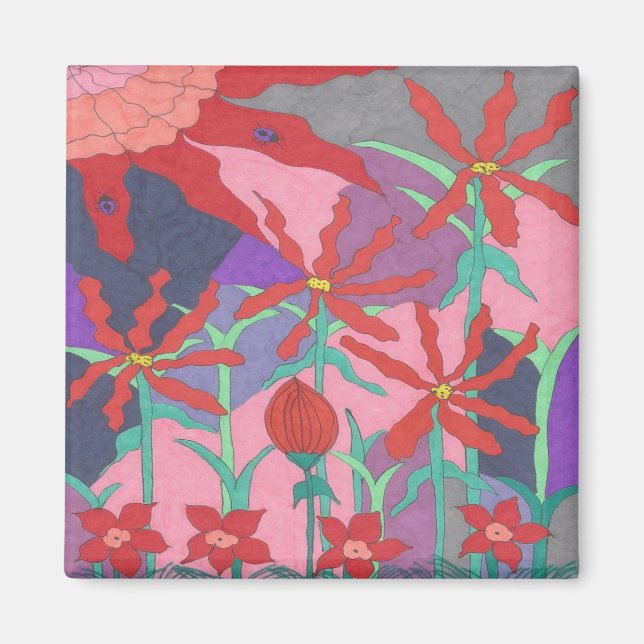 Imán Jardines de verano de noche (Frente)