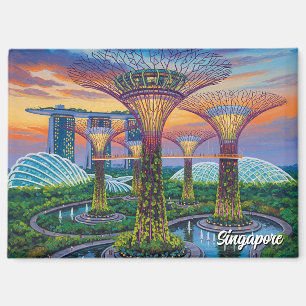 Imán Jardines en la bahía de Singapur