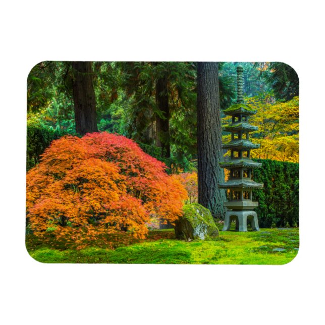 Imán Jardines Japoneses En Otoño En Portland, Oregón (Horizontal)