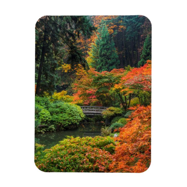 Imán Jardines Japoneses En Otoño En Portland, Oregón 5 (Vertical)