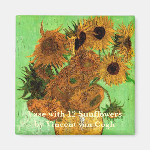 Imán Jarrón con doce girasoles por Vincent van Gogh