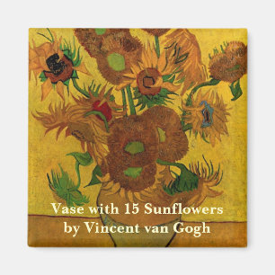 Imán Jarrón de Naturaleza Muerta con 15 Girasoles Vince