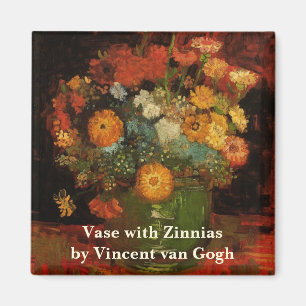 Imán Jarrón de Naturaleza Muerta con Zinnias por Vincen