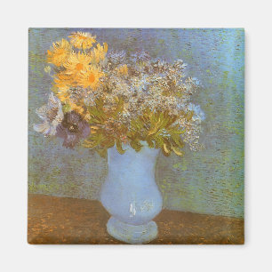 Imán Jarrón de Vincent van Gogh con Lilas, Margaritas, 