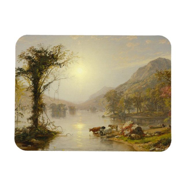 Imán Jasper Francis Cropsey - Otoño en el lago Greenwoo (Horizontal)