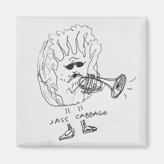 Imán Jazz Music Jazz Cabbage Fridge Magnet