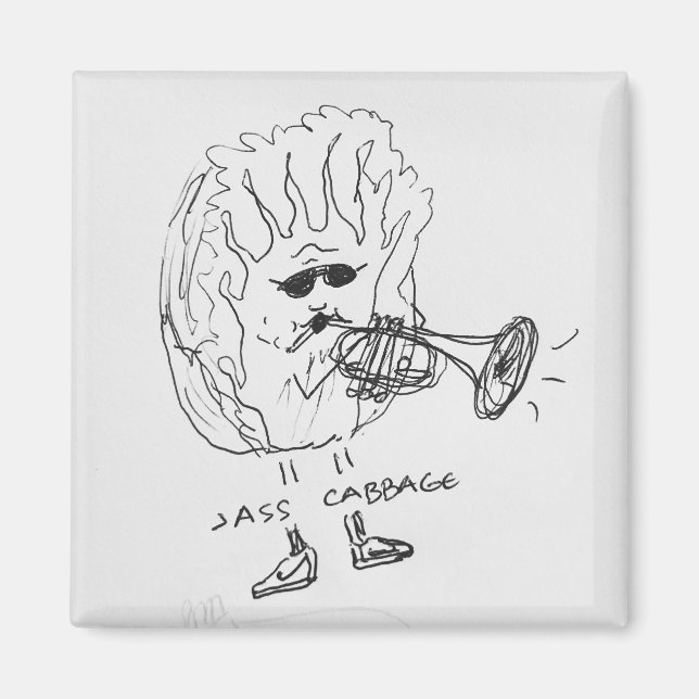 Imán Jazz Music Jazz Cabbage Fridge Magnet (Frente)