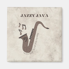 Imán Jazzy Java-Grãos de Café-Saxofone-