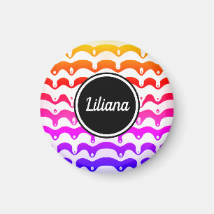 Imán Jazzy Tropical psychedelic Dripping Stripes