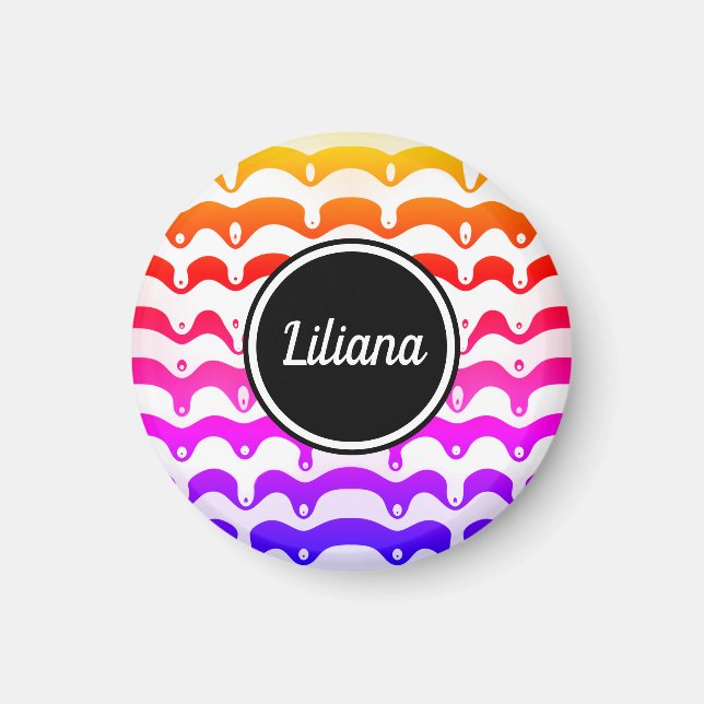 Imán Jazzy Tropical psychedelic Dripping Stripes (Frente)