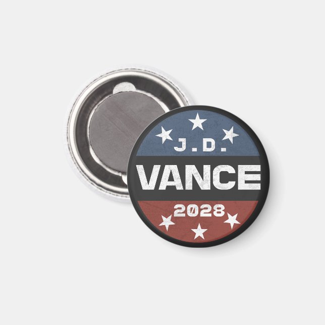 Imán JD Vance 2028 Vance 2028 Retro Elección J.D. Vance (Anverso/Reverso)
