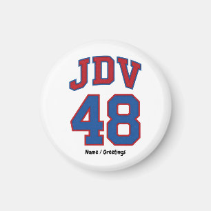 Imán JDV 48 Retro Varsity Estilo Monograma Deportivo Vi