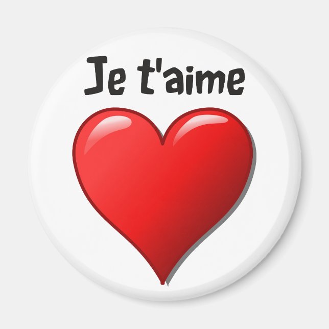 Imán Je t'aime - Te amo en francés (Frente)