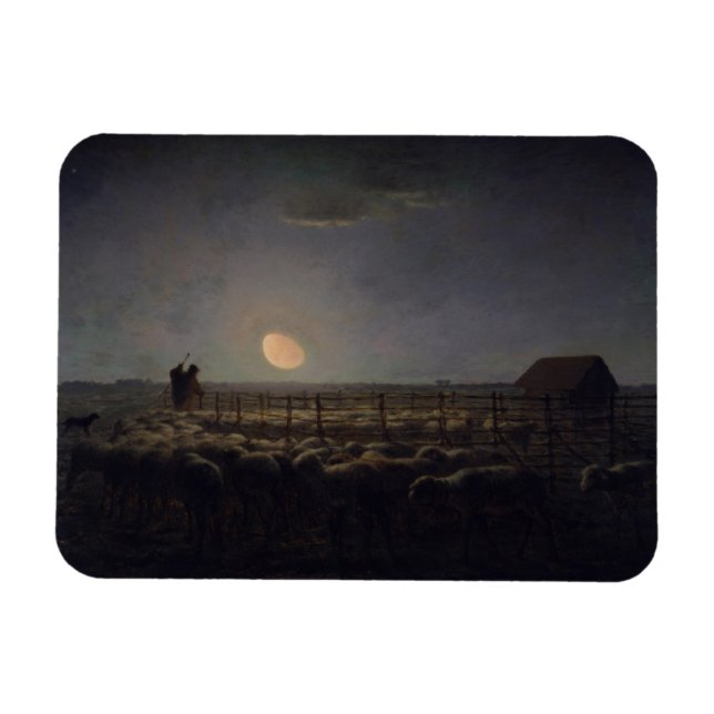 Imán Jean-Francois Millet - Sheepfold, luna 1860 (Horizontal)