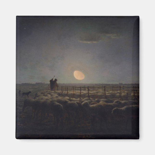 Imán Jean-Francois Millet - Sheepfold, luna 1860 (Frente)