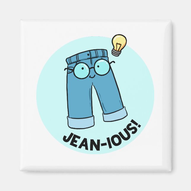Imán Jean-ious Denim Pants Pun Magnet (Frente)