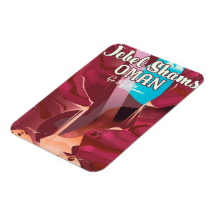 Imán Jebel Shams, poster de viajes de la época de Omán.