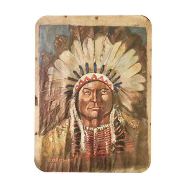 Imán Jefe indio de Sitting Bull (Vertical)