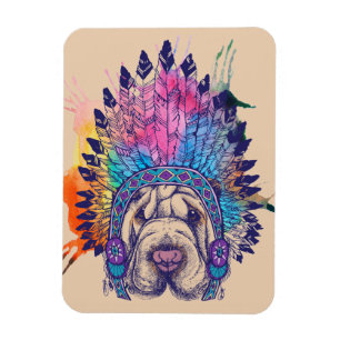 Imán Jefe indio del nativo americano de Sharpei