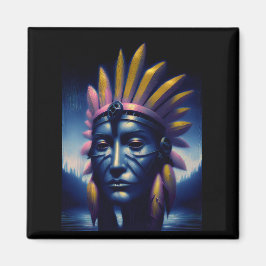 Imán Jefe Maya Con Colinas De Fondo