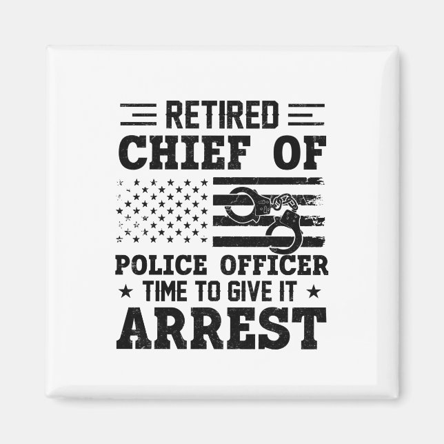Imán Jefe retirado de policía - americano-gracioso (Frente)