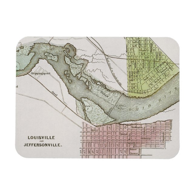 IMÁN JEFFERSONVILLE, INDIANA: MAPA (Horizontal)