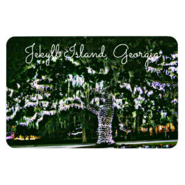 Imán Jekyll Island GA Holiday ilumina roble en vivo