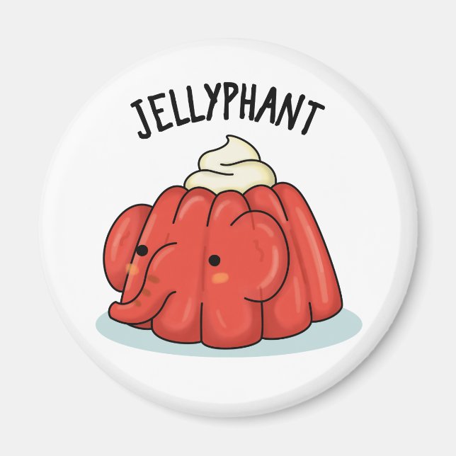 Imán Jellyphant Funny Elephant Jelly Pun (Frente)