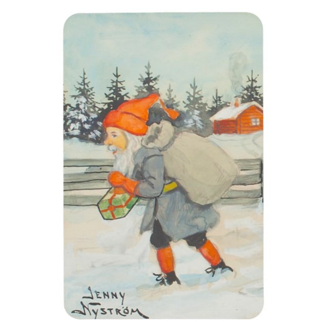 Imán Jenny Nystrom - Christmas old Swedish illustration (Vertical)