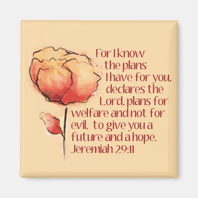 Imán Jeremiah 29:11 Magnet — Porque conozco los planes. (Frente)