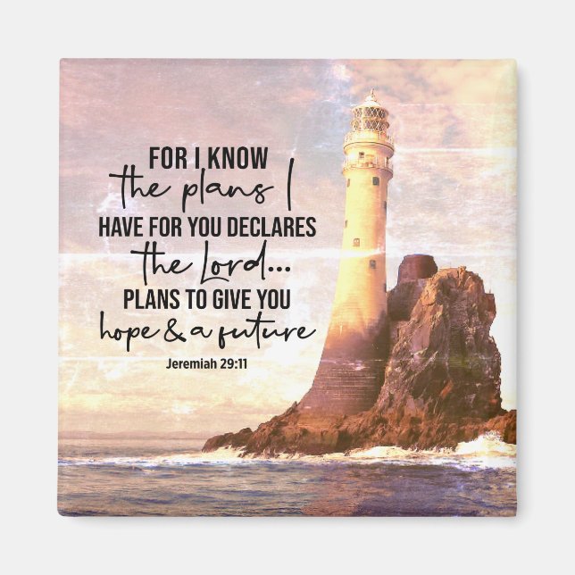 Imán Jeremías 29:11 Conozco los planes que tengo para t (Frente)