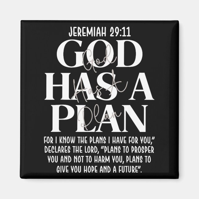 Imán Jeremías 29 11 dios tiene un plan versículo bíblic (Frente)