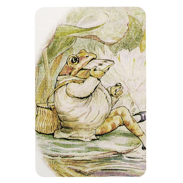 Imán Jeremy Fisher come el almuerzo de Beatrix Potter (Vertical)