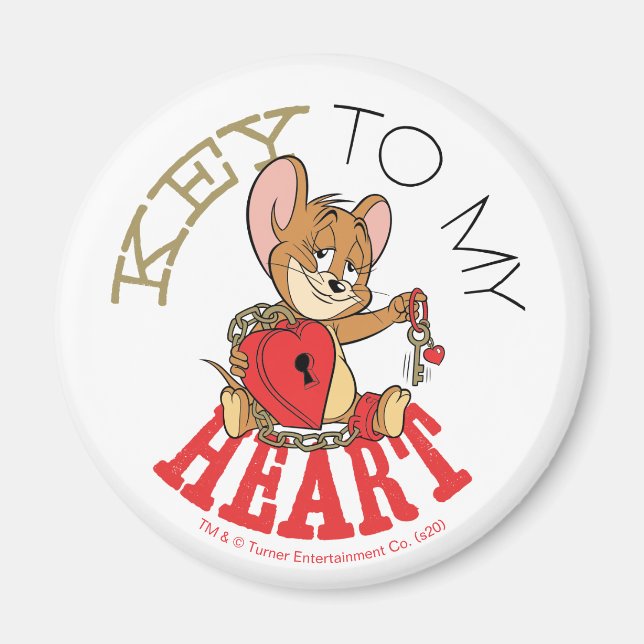 Imán Jerry Mouse "Key To My Heart" Valentine (Frente)