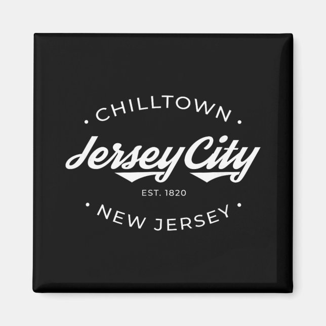 Imán Jersey City New Jersey Chilltown - Black - Small - (Frente)