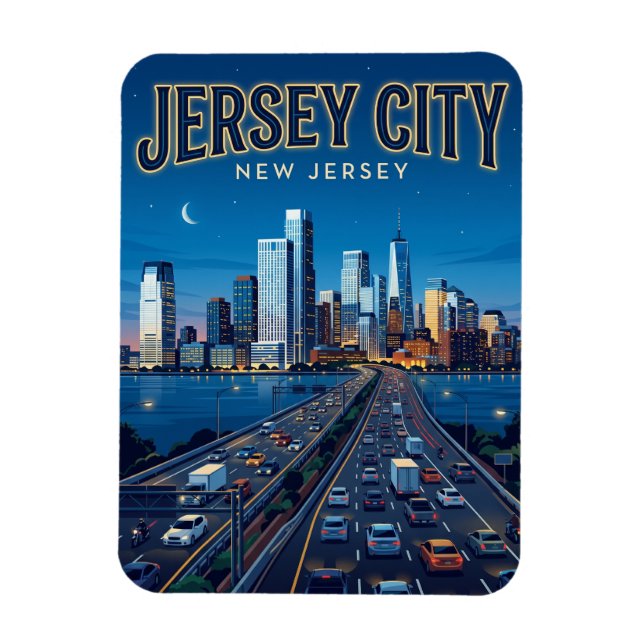 Imán Jersey City Nueva Jersey (Vertical)