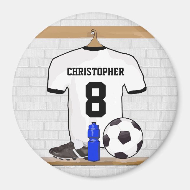Imán Jersey de fútbol negro personalizado (Frente)