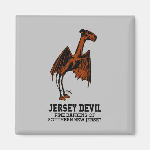 Imán Jersey Devil Creature Cryptid Personalizable Texto