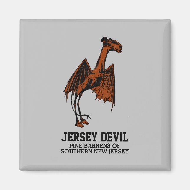 Imán Jersey Devil Creature Cryptid Personalizable Texto (Frente)