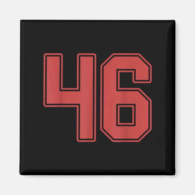 Imán Jersey Número Rojo 46 Uniforme de Jugador #46  (Frente)