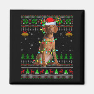 Imán Jerseyes Navideños Feos de Perro Vizsla Fiesta San