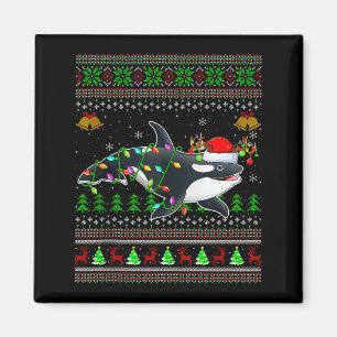 Imán Jerseys Navideños Feos de Ballena Orca Santa Anima