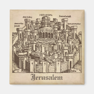 Imán Jerusalén, grabar en madera medieval