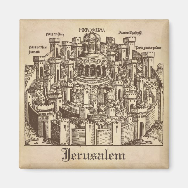 Imán Jerusalén, Woodcut medieval (Frente)