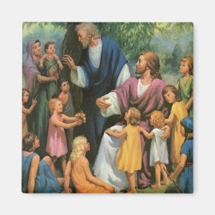 Imán Jesucristo bendiciendo a los niños, religión vinta