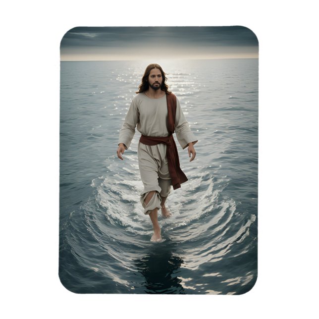 Imán Jesucristo camina por el agua (Vertical)
